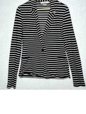 🔥Velvet by Graham & Spencer Navy and White Striped Knit Cruise Blazer